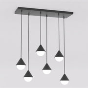 Lampada a sospensione Giro in acciaio nero e vetro