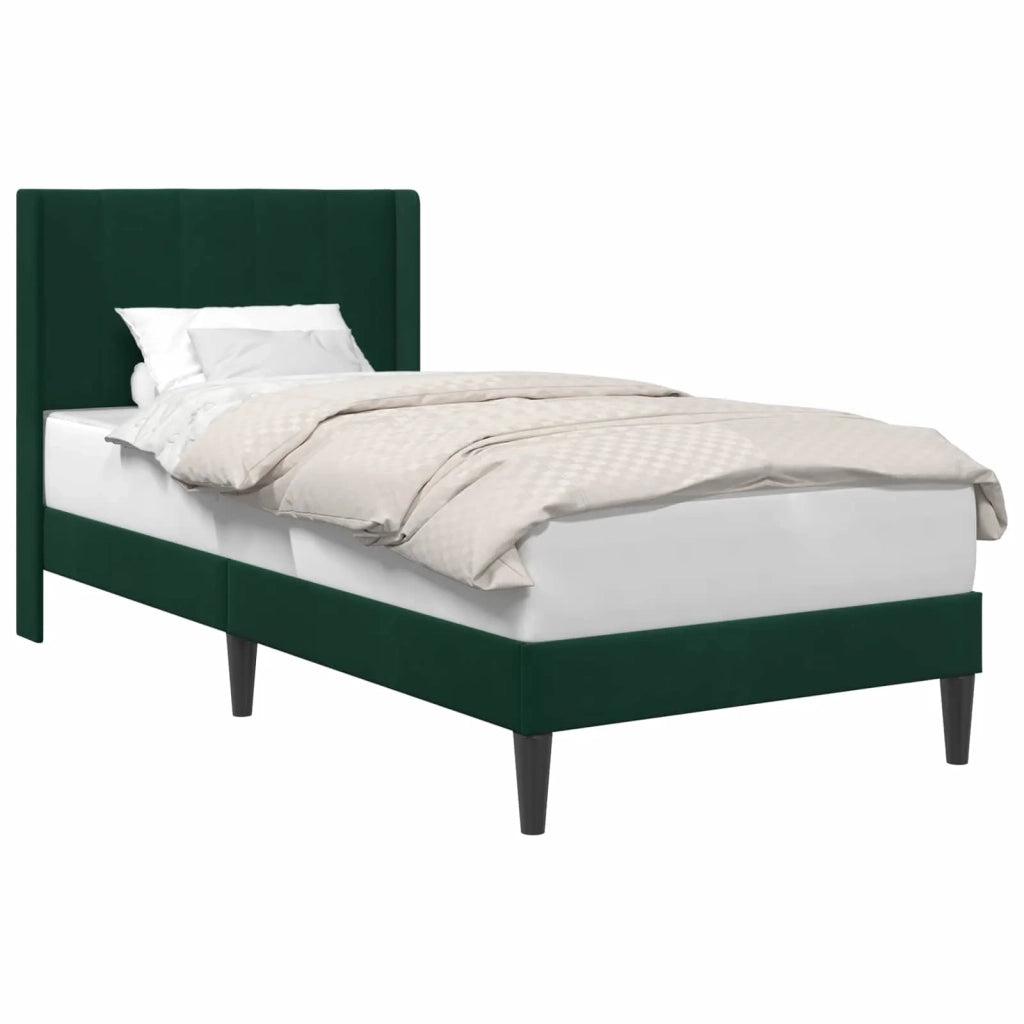 Struttura del letto Verde Scuro 100 x 200 cm Velluto 42027487