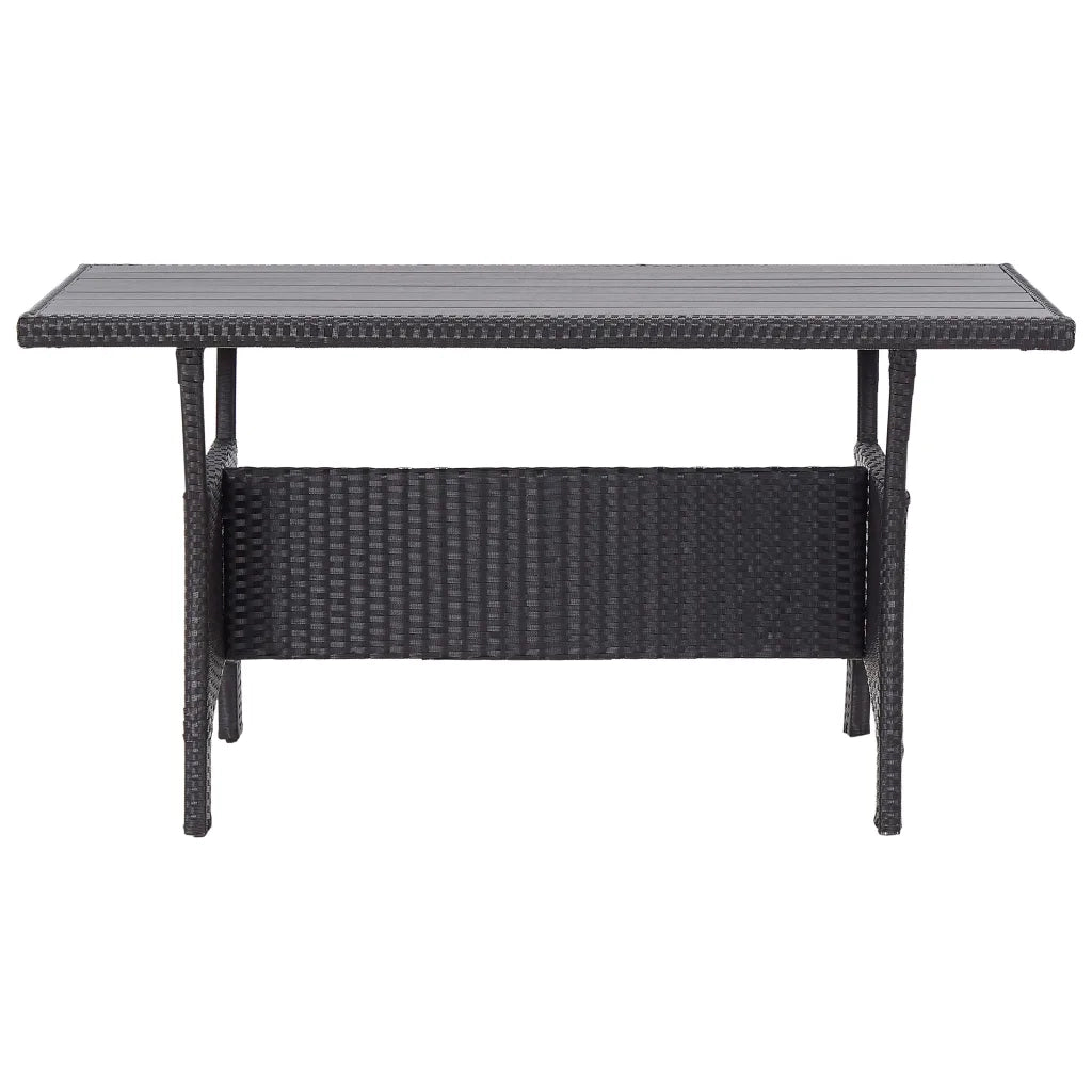 Set da Pranzo da Giardino 3 pz con Cuscini Nero in Polyrattan 3095249