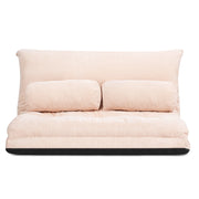 Divano terra regolabile 6 posizioni 2 cuscini letto durevole stabile-Sofa Divano fodera camoscio Beige