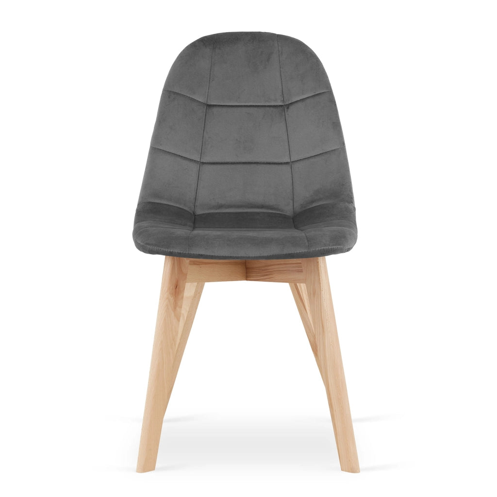 Sedia Valora NUUC in velluto grigio scuro, design ergonomico x2
