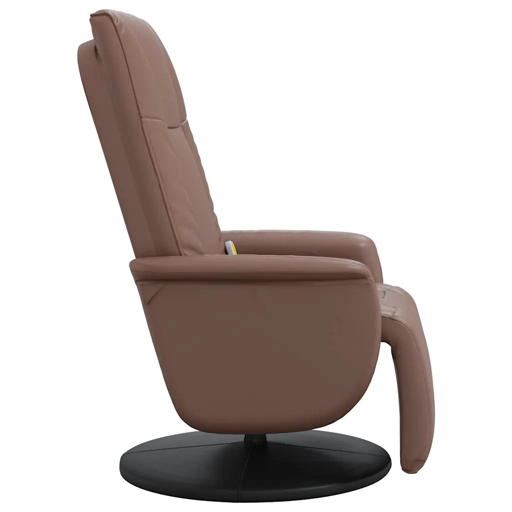 Divano Sedia-Poltrona Reclinabile Massaggio Poggiapiedi Marrone Similpelle 775604