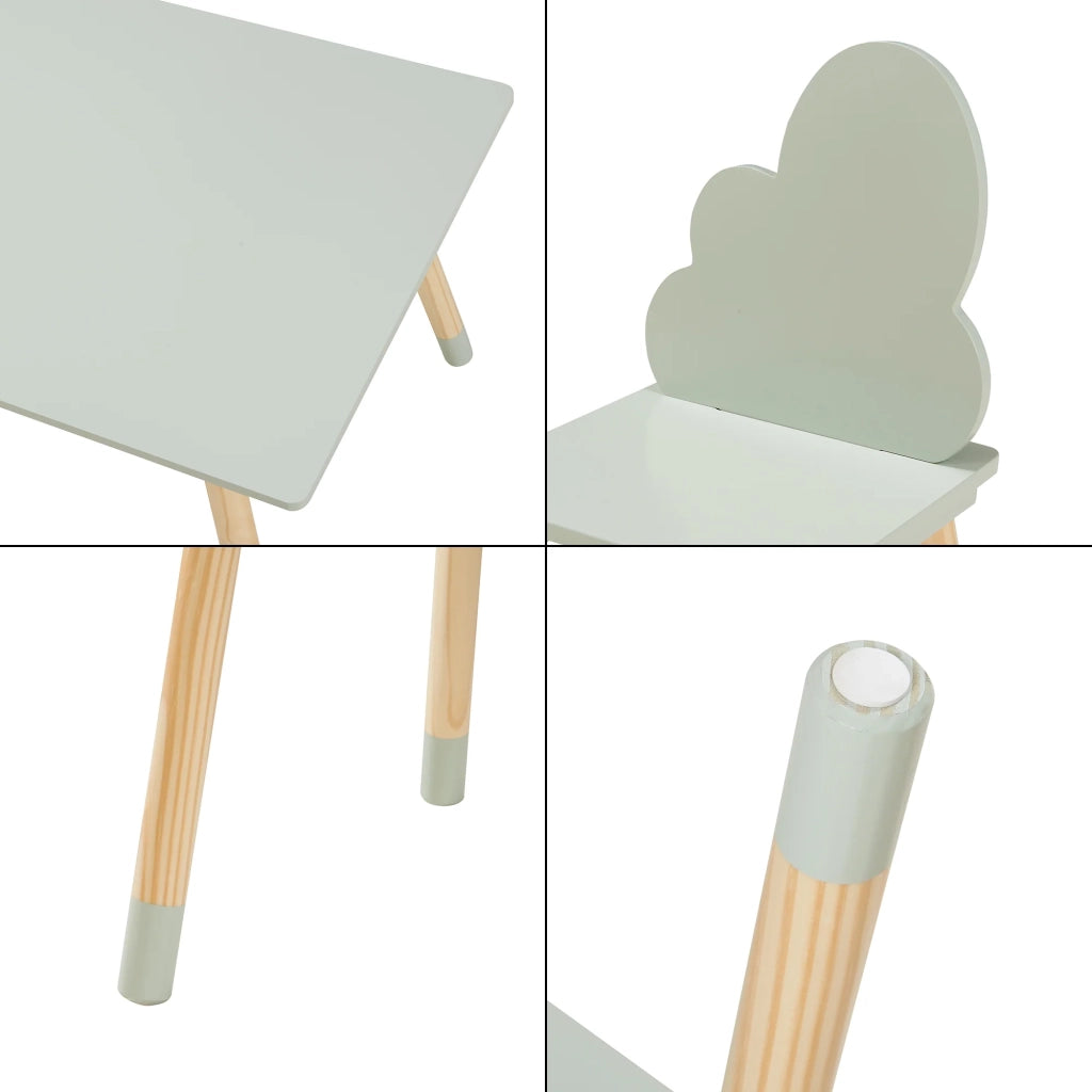 Set tavolo e 2 sedie per bambini Hovle verde menta 03_0009450
