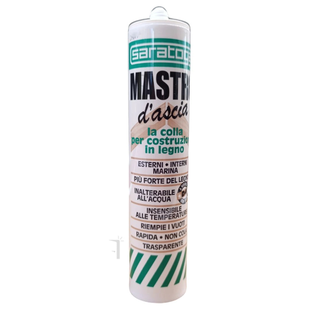 Saratoga Mastro d'Ascia 280gr colla marina poliuretanica forte trasparente per legno cemento metallo