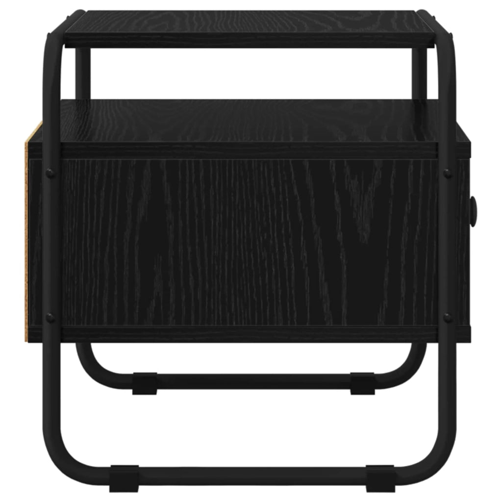 Armadio da Notte Rovere Nero 40 x 39,5 x 40 cm 8007671