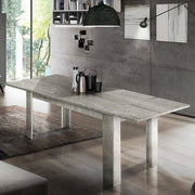 Tavolo per sala da pranzo Agenore, Made in Italy, Tavolo moderno con allunghe, Consolle allungabile, cm 160/210x90h75, Cemento