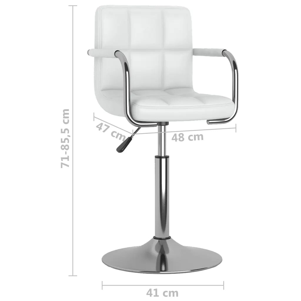 Sedie da Pranzo Girevoli 6 pz Bianche in Similpelle 3087896