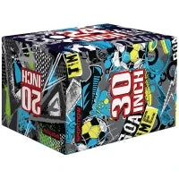 Plyo Box 3 Altezze Jumping Box Antiscivolo per Casa e Palestra, 76x61x51cm, Multicolore