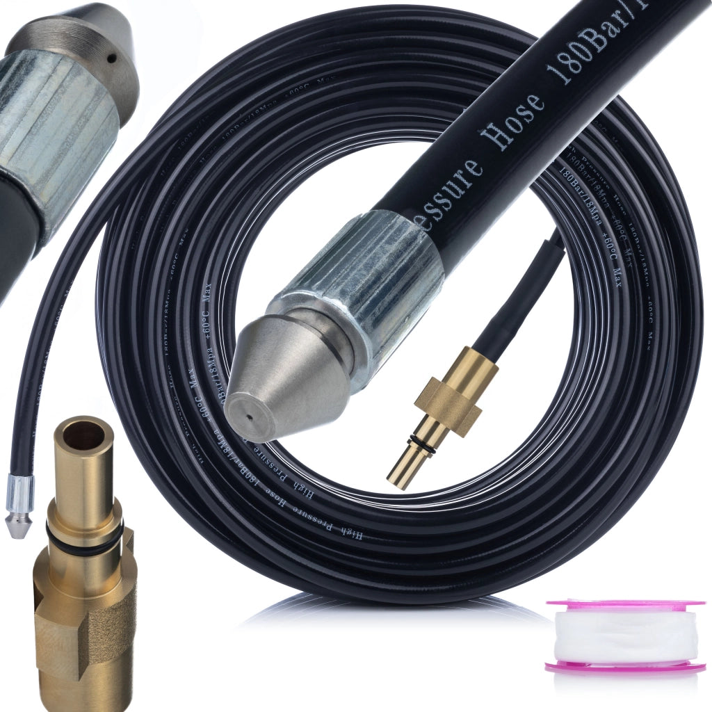 Tubo Alta Pressione 20m per Pulizia Fognature – Compatibile con Black&Decker, Stanley, Bosch | 160 Bar, 60°C