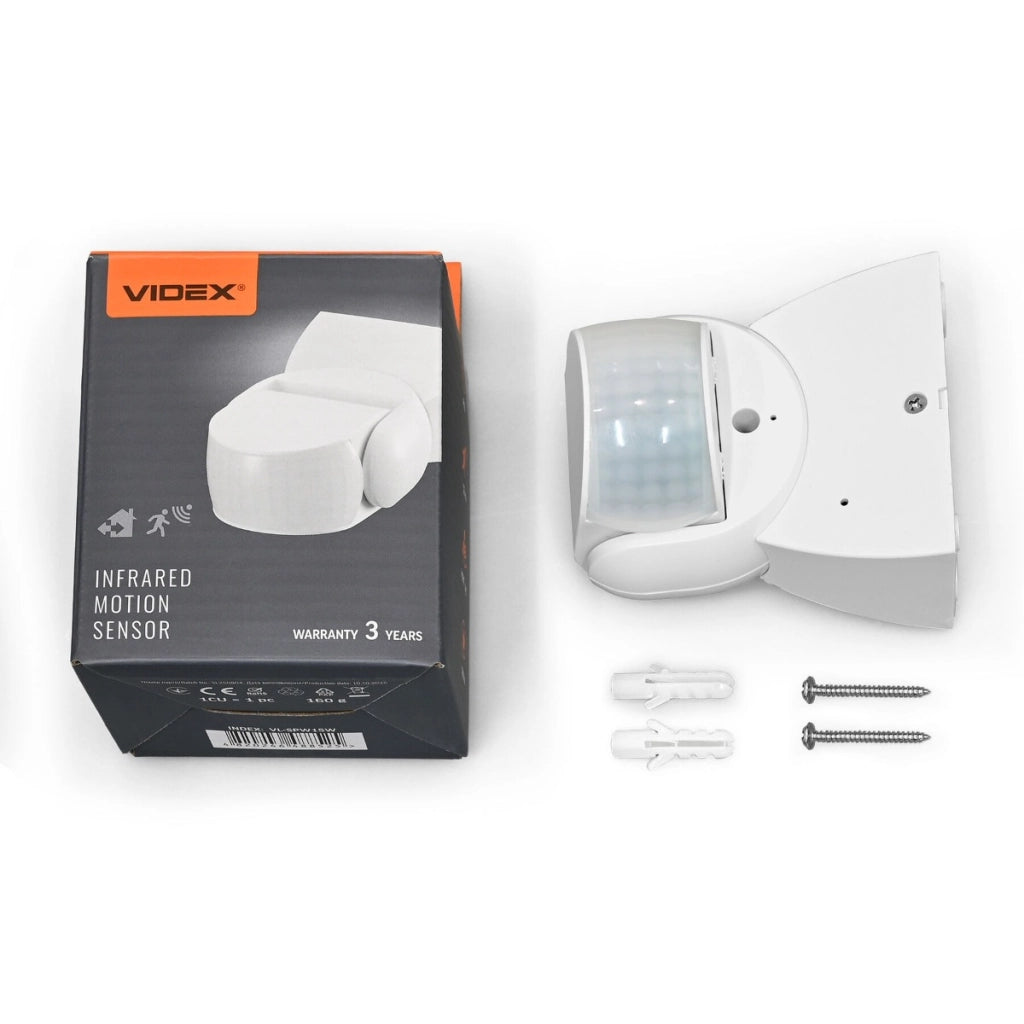 Sensore movimento crepuscolare PIR bianco IP65 Videx
