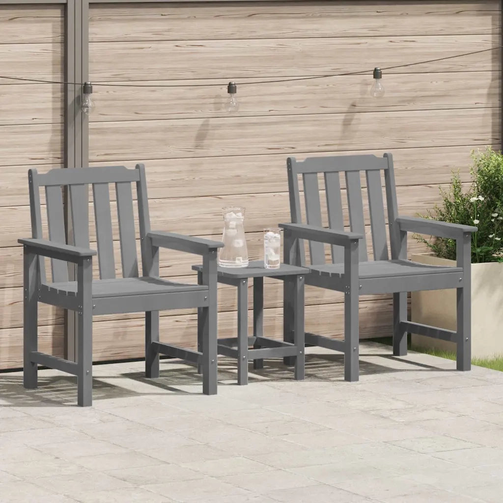 Sedia da pranzo da giardino 2 pz | Sedie da Esterno Grigio chiaro HDPE