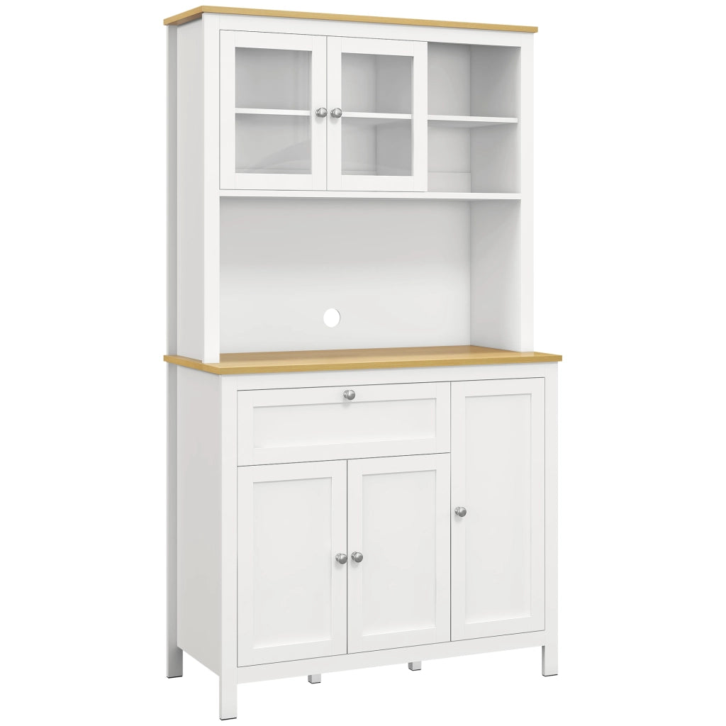 Armadio Cucina con 5 Porte e Ripiani Aggiustabili ¨C zephmum ¨C 100x40x180 Bianco