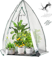 Mini Serra da Giardino 160 x 139 x 182 CM, Serra a Cupola Piccola da Esterno con Copertura in PE a Bolle Pesante, Porta con Cerniera, Finestra a Rete, Copertura del Pavimento