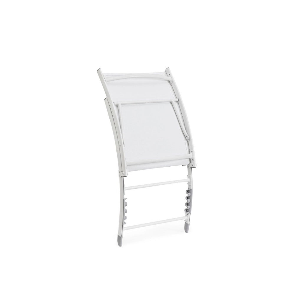 Bizzotto poltrona lounge reclinabile Taylor bianco in alluminio e textilene 53 x 166,5 x 90 cm