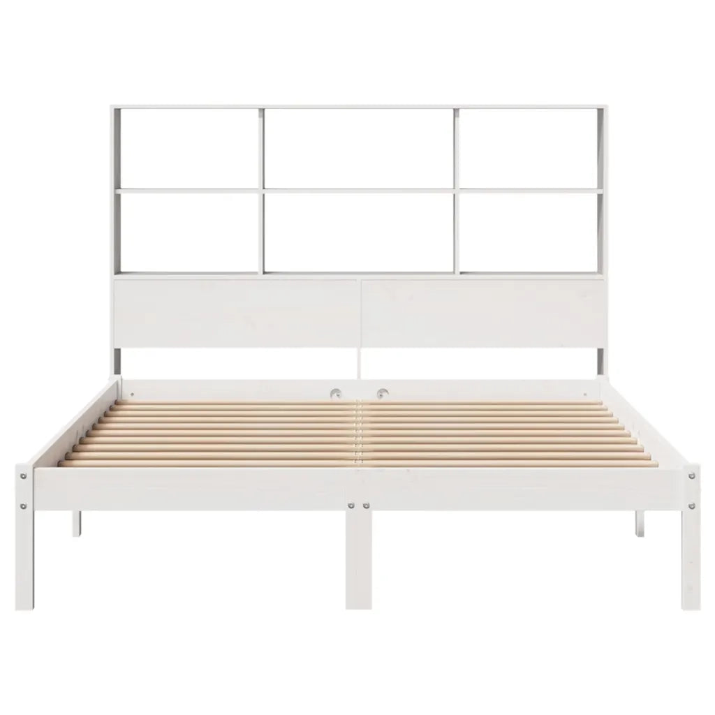 Letto Libreria senza Materasso Bianco 160x200 cm Legno di Pino 3321592