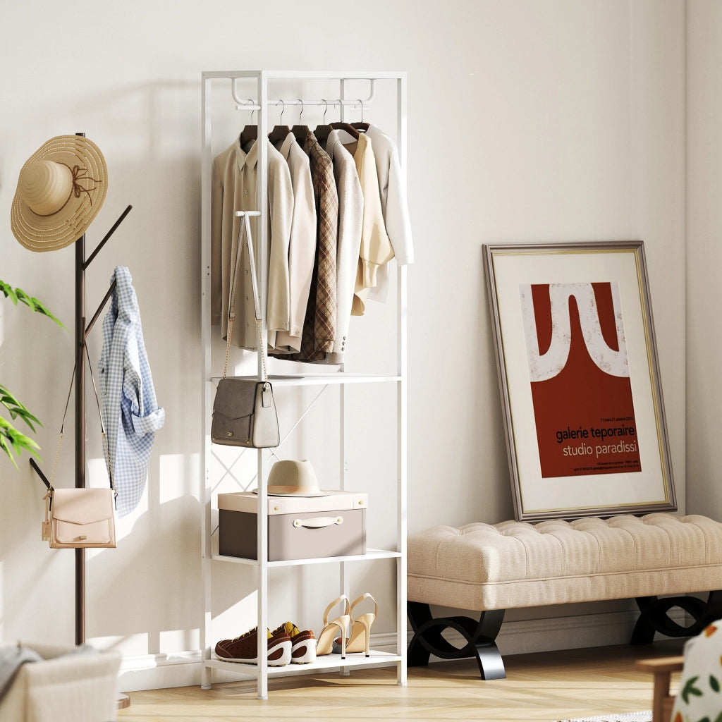 Appendiabiti con Scarpiera ¨C zephmum ¨C Bianco, 52x30x180 cm