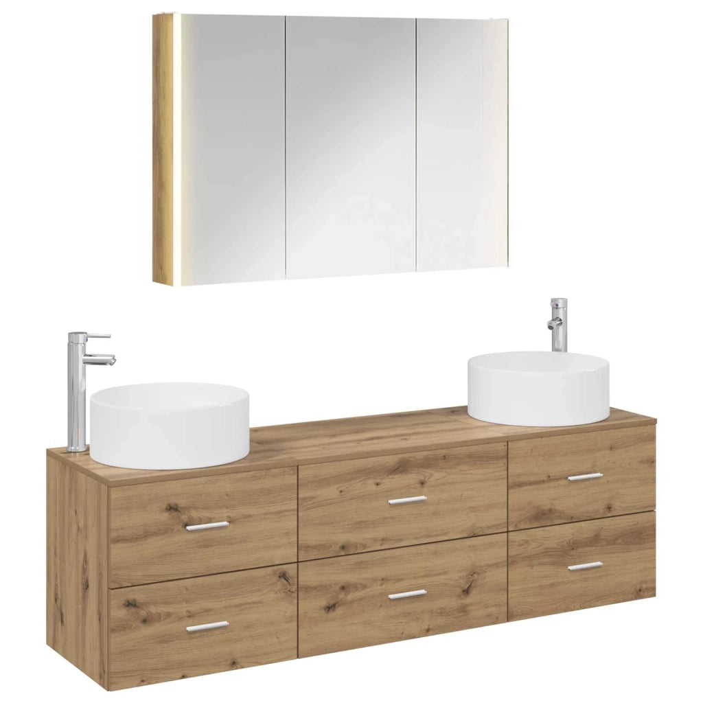 Set di mobili per il bagno 4 pcs Rovere Artigianale 3407070