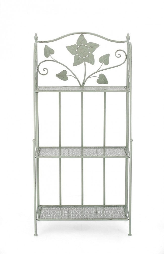 Scaffale 3 Ripiani 60x28x127 cm Harriet in Acciaio Salvia