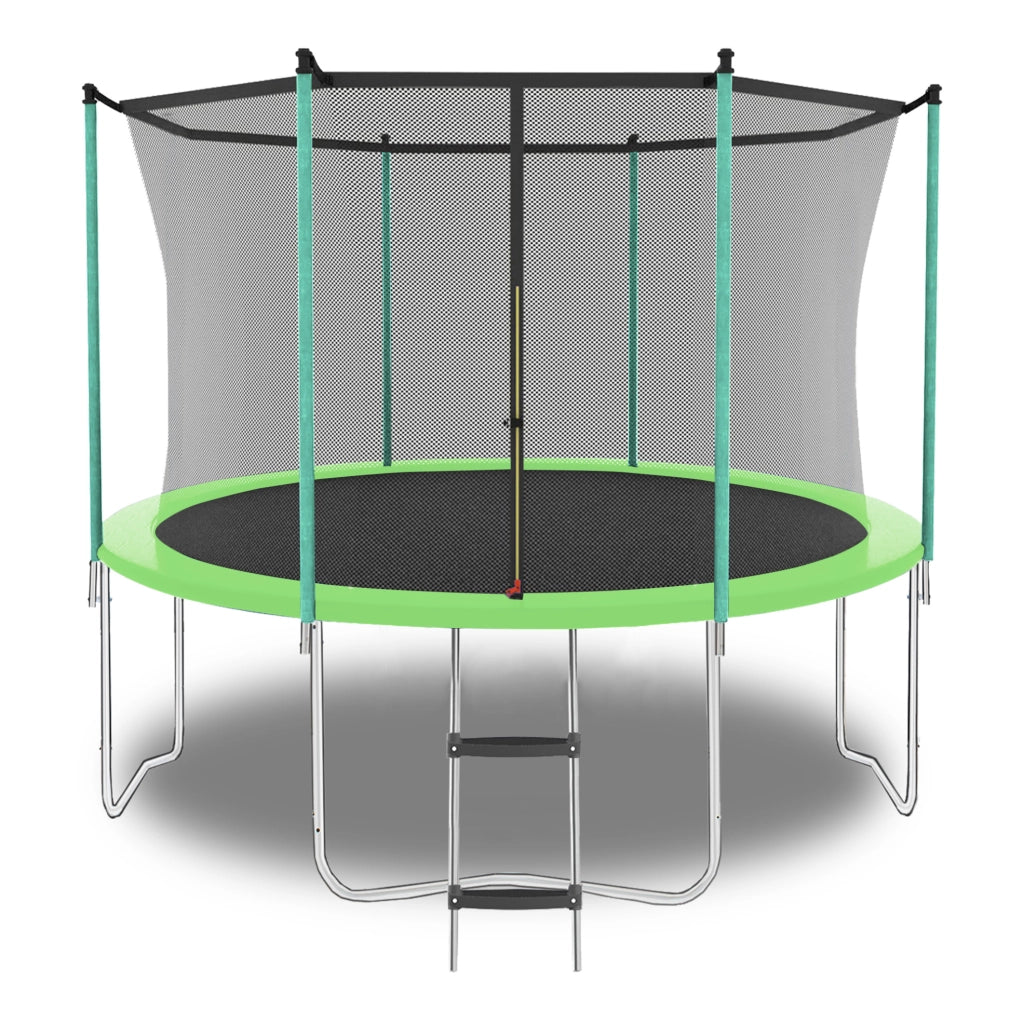Trampolino verde 243,84 cm con rete di sicurezza e scala