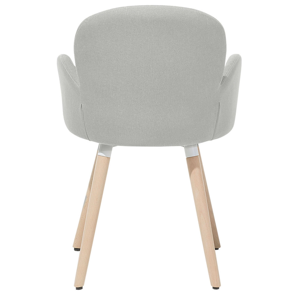 Set di 2 sedie da pranzo rivestimento in tessuto grigio chiaro gambe in legno chiaro stile moderno eclettico