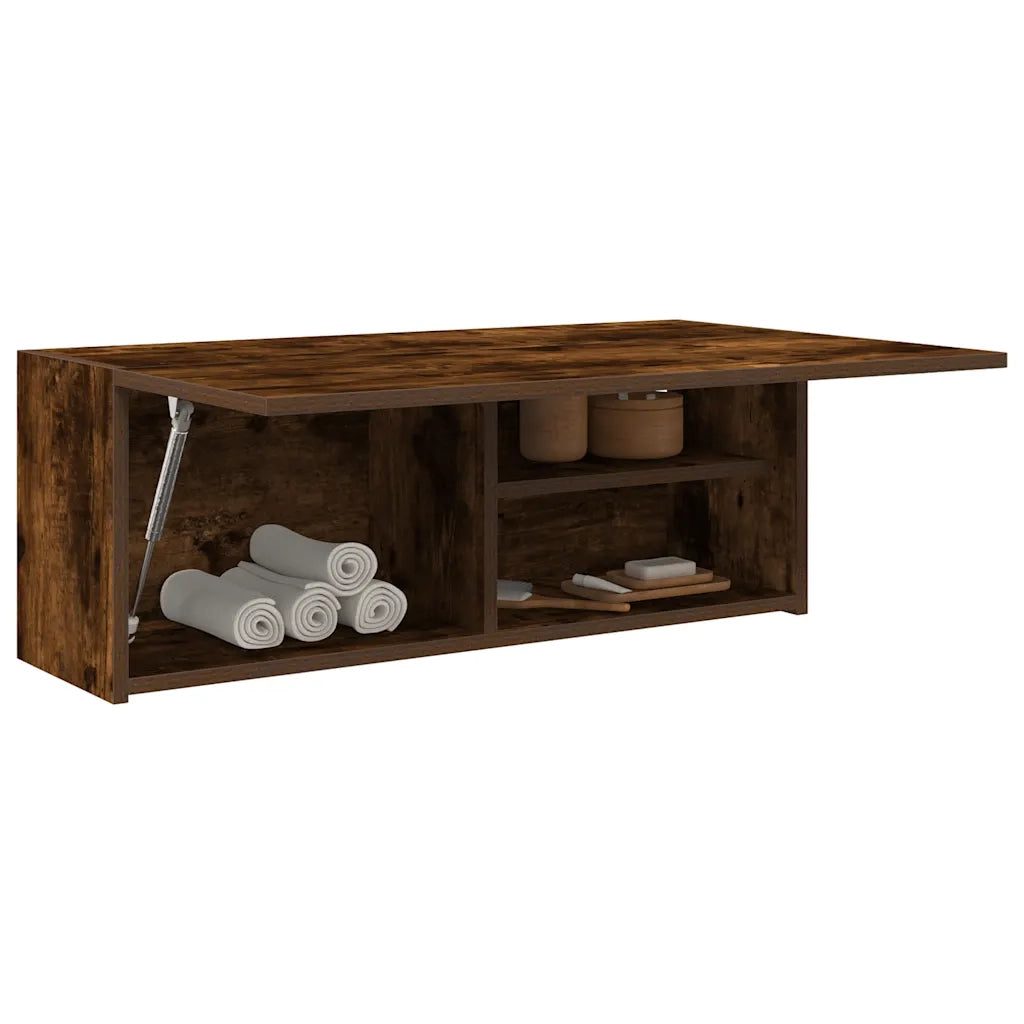 Armadietto Bagno Rovere Fumo 80x25x30 cm in Legno Multistrato 860080