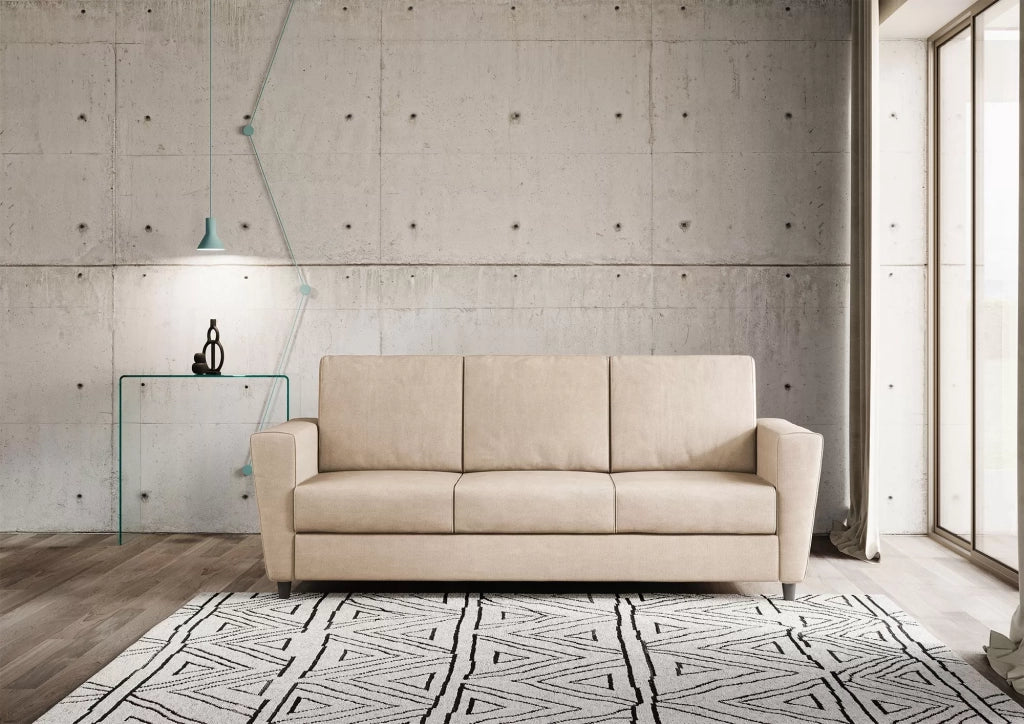 Divano yasel 3 posti (tre sedute da 60cm) misure esterne l.212cm | beige - Mobili 2G