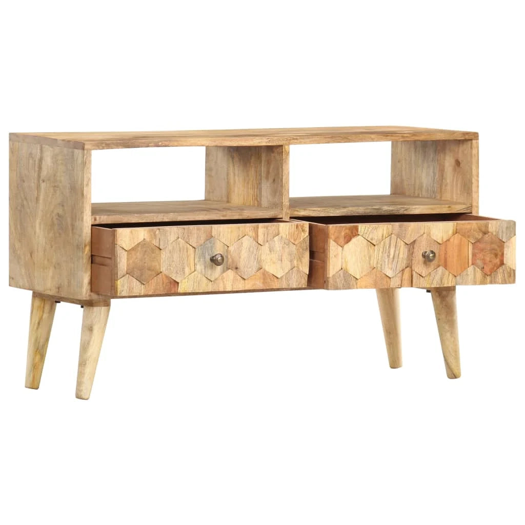 Mobile TV multimediale scaffale TV credenza mobile TV sala da pranzo soggiorno camera da letto 90 x 30 x 50 cm legno massello di mango marrone 02_0026343