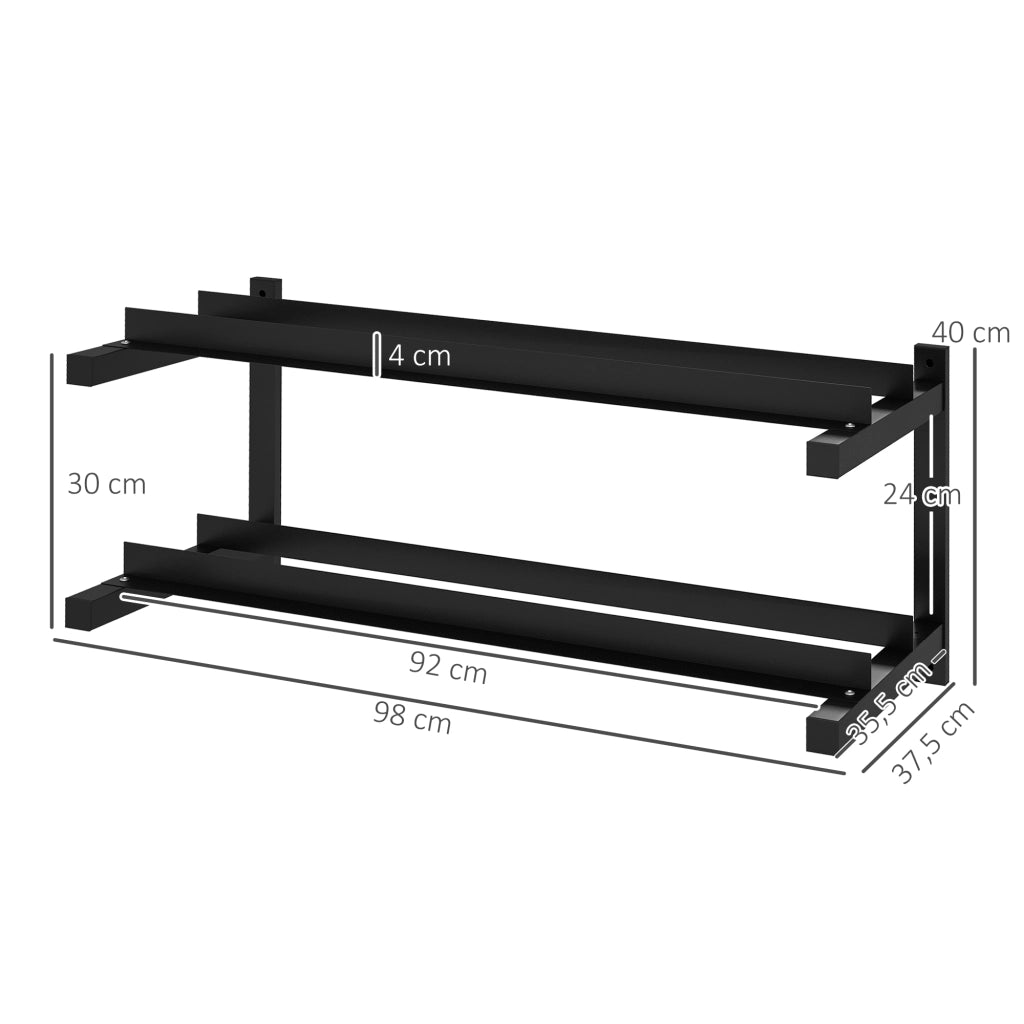 Portapesi per manubri ¨C zephmum ¨C Nero, Acciaio, 98x40x35 cm