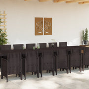 Set da Pranzo da Giardino 15 Pezzi in Polyrattan Marrone di