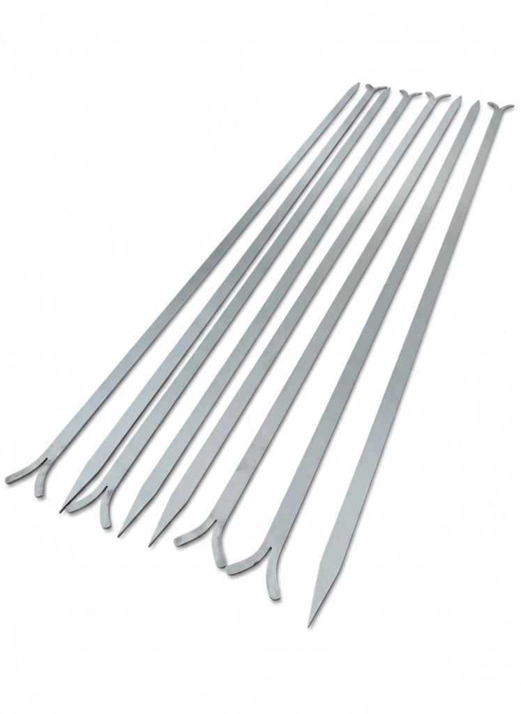 Spiedi per barbecue in Acciaio Inox AISI 304 lunghi 64 cm per Carne Pesce Verdure 8 pz