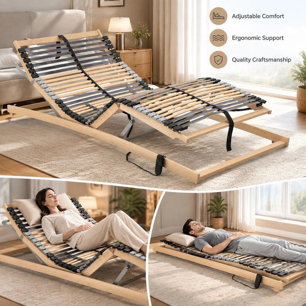 Electric Slatted Frame With 42 Slats, 7 Zones, 80x200 Cm