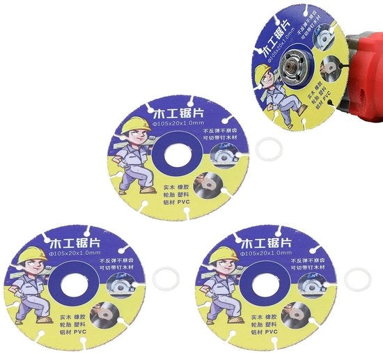 Blade zaag circolare 105 mm - 3 pezzi - Acciaio manganese - Disco per sega circolare - Alta resistenza, lunga durata