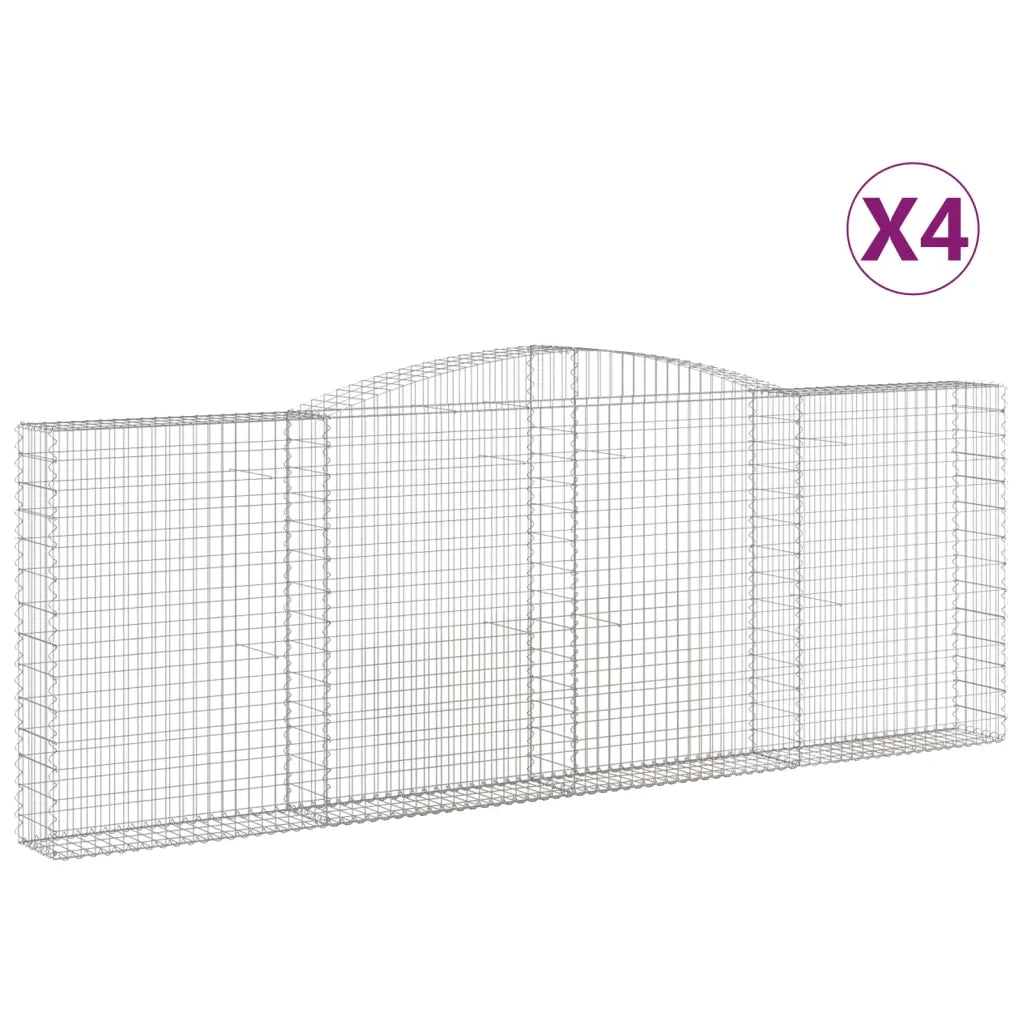 Cesti Gabbioni ad Arco 4 pz 400x30x140/160 cm Ferro Zincato 3146894