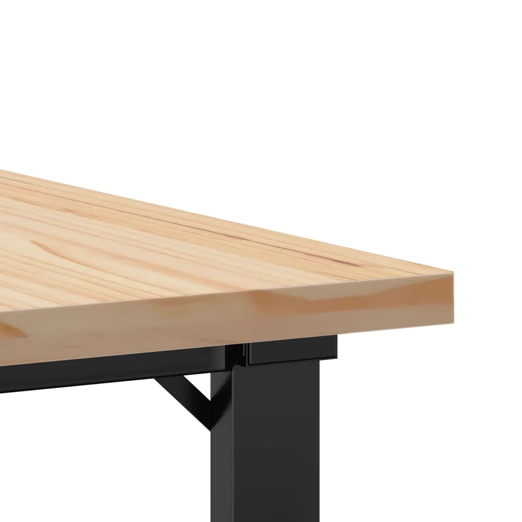 Tavolino Salotto Telaio a O 70x70x40,5cm Legno Pino e Acciaio