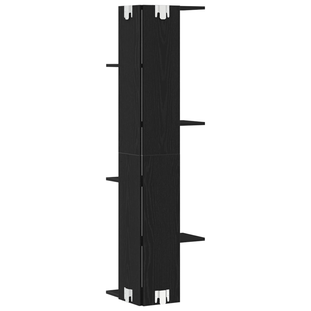 Mensola d'angolo  Nera in Rovere 36,5x36,5x140 cm in Legno Ingegnerizzato