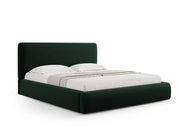 Cosmopolitan Design - Letto a cassettone con testiera "Colonel" 180x200cm in velluto verde bottiglia 