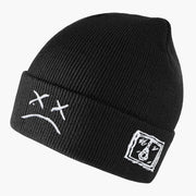Cappelli lavorati a maglia ricamati alla moda, caldi cappelli invernali lavorati a maglia, neri