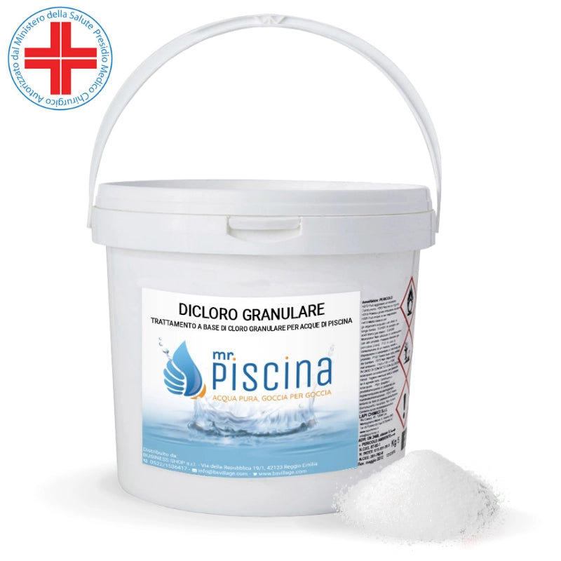 DICLORO GRANULARE trattamento per piscina, presidio medico chirurgico Quantità confezione: 1 pezzo