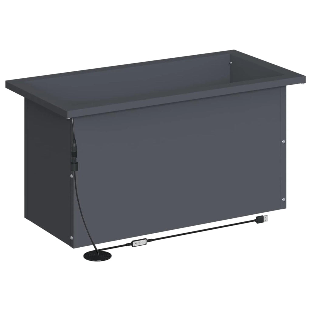 Fioriera da giardino con LED 2 pz Antracite 30 x 60 x 30 cm 8008089