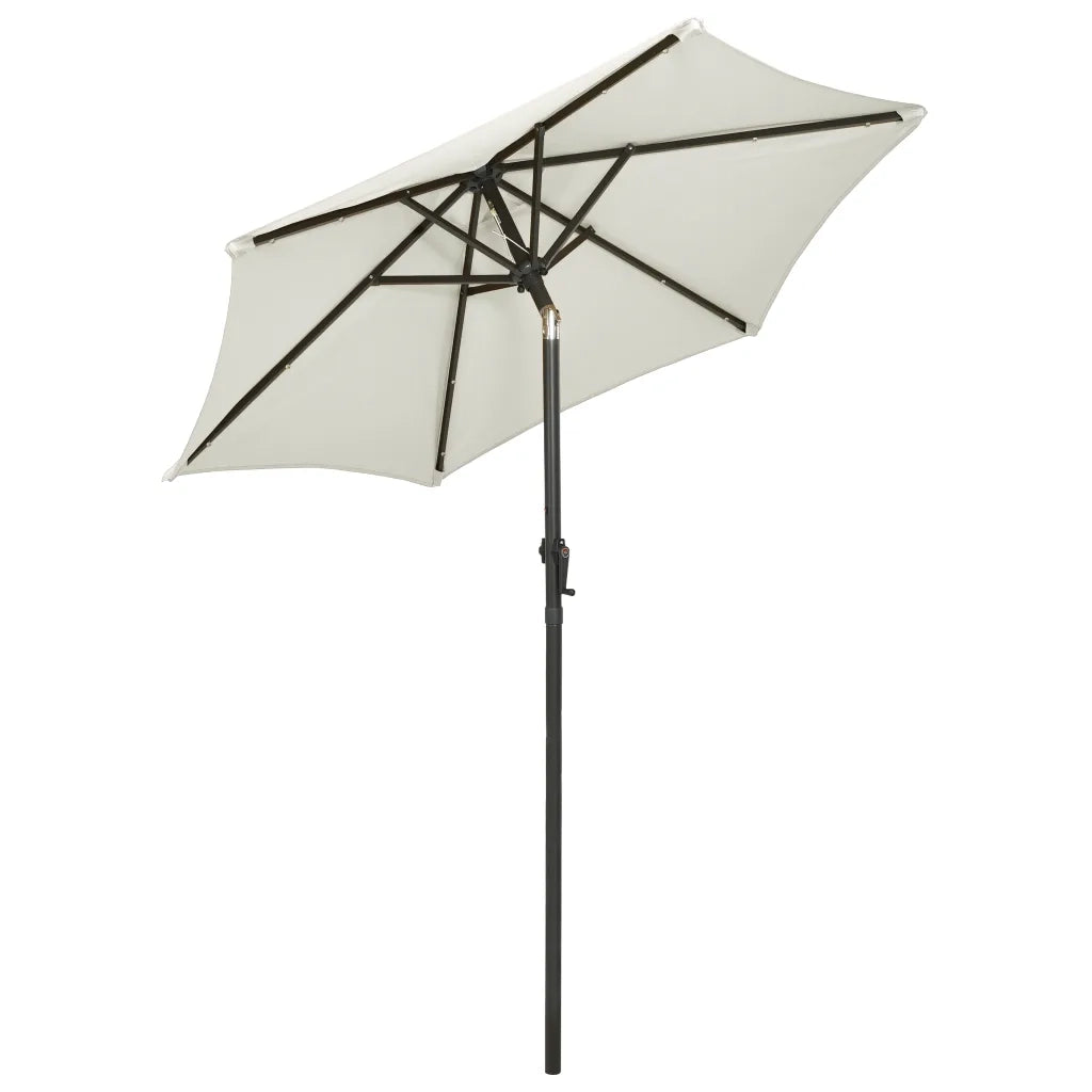 Ombrellone da Giardino con Luci LED Sabbia 200x211 cm Alluminio 313557