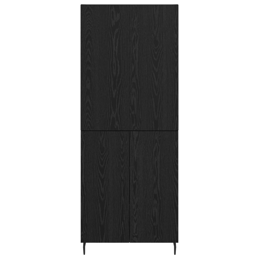 Credenza 2 pcs Rovere nero Legno Stratificato e Vetro