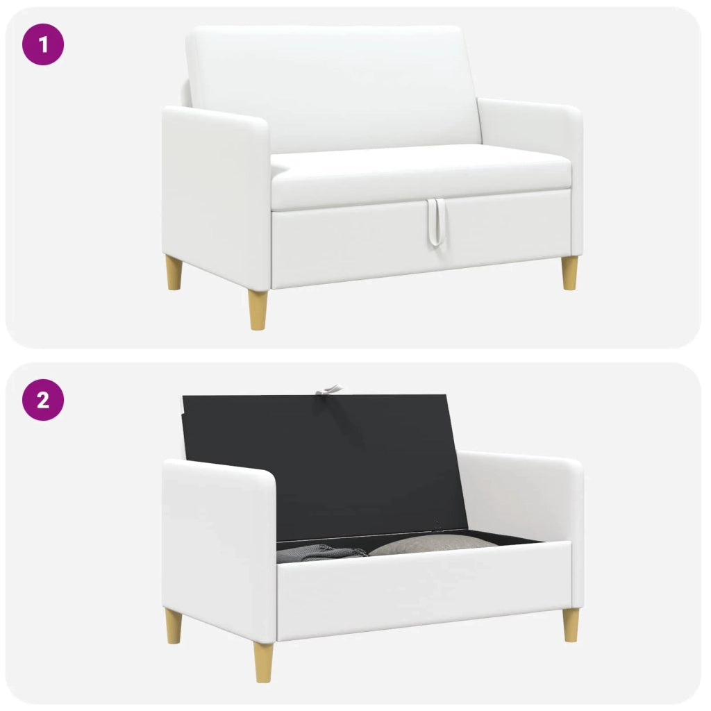 Divano con Storage Bianco 122 x 78 x 87 cm Poliestere 42036902