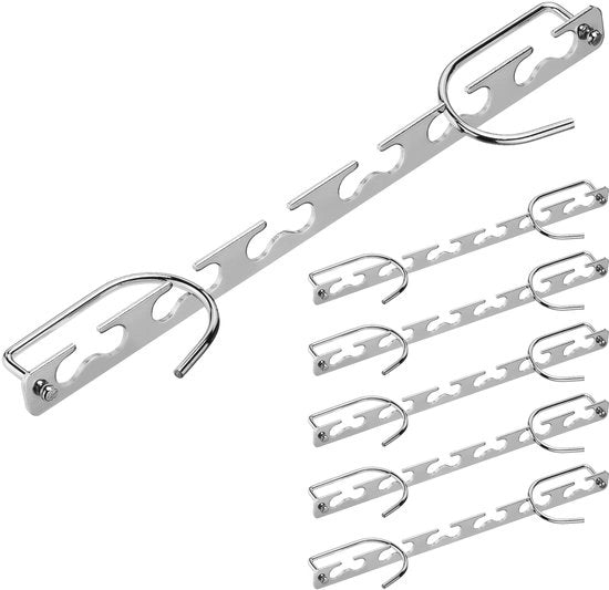 6 Hanger da Abbigliamento Spazievitore in Metallo - Multifunzionale 6-in-1 Hanger per Abito o Pantaloni - Organizzatore per Armadio
