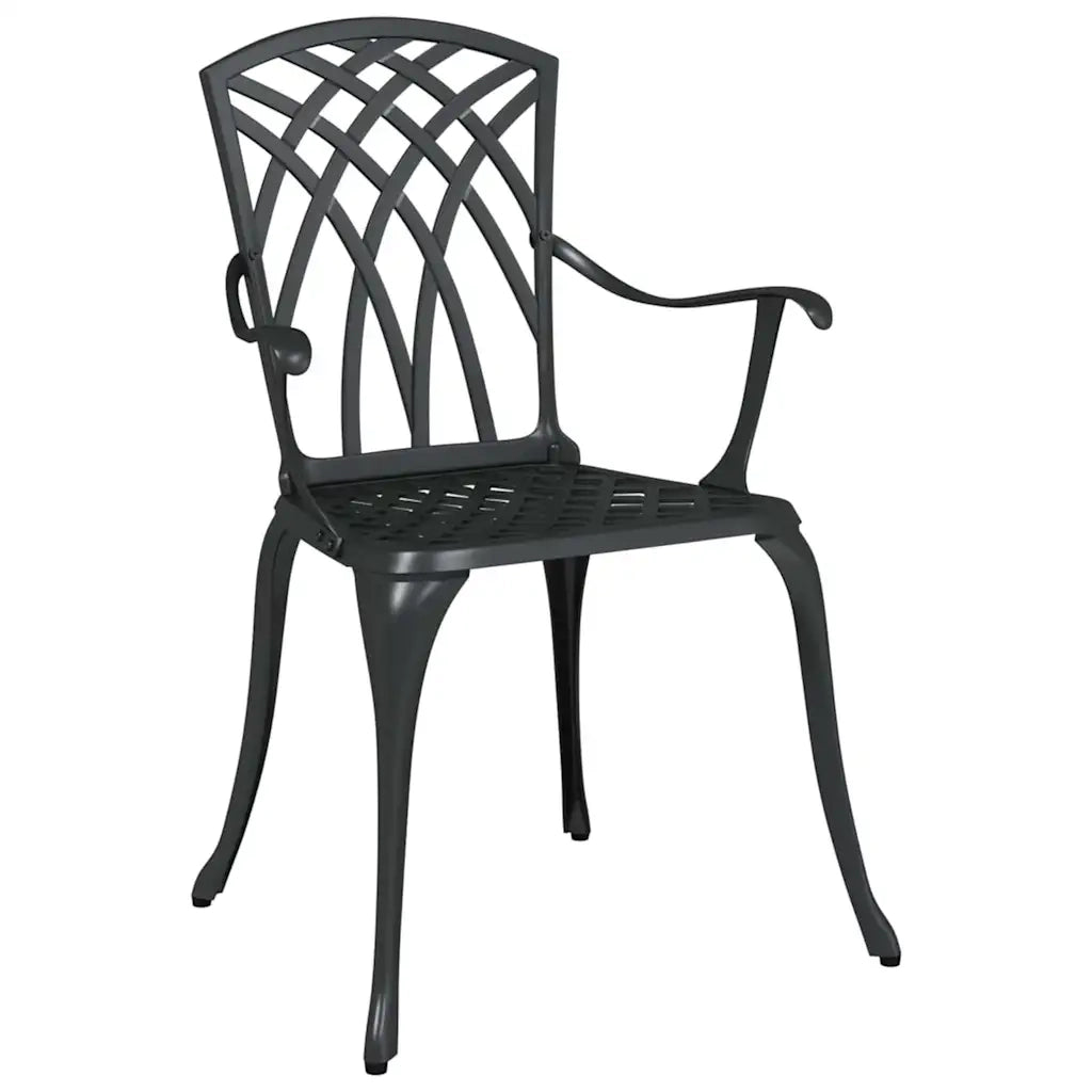 Set da Pranzo per Giardino 5 pcs Nero Alluminio 3334717
