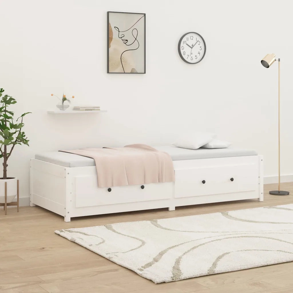 Dormeuse senza Materasso Bianca 90x200 cm Legno Massello Pino 821590