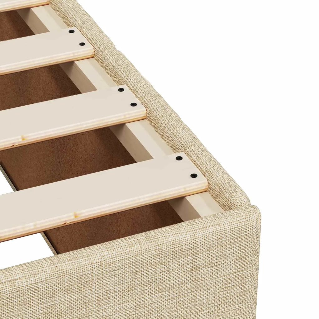 Letto box spring con materasso Crema 120 x 190 cm Tessuto 3452640