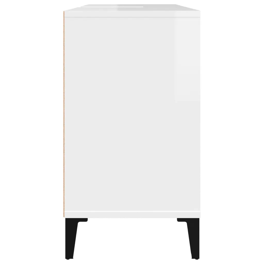 Mobile Lavabo Bianco Lucido 80x33x60 cm in Legno Multistrato 821294