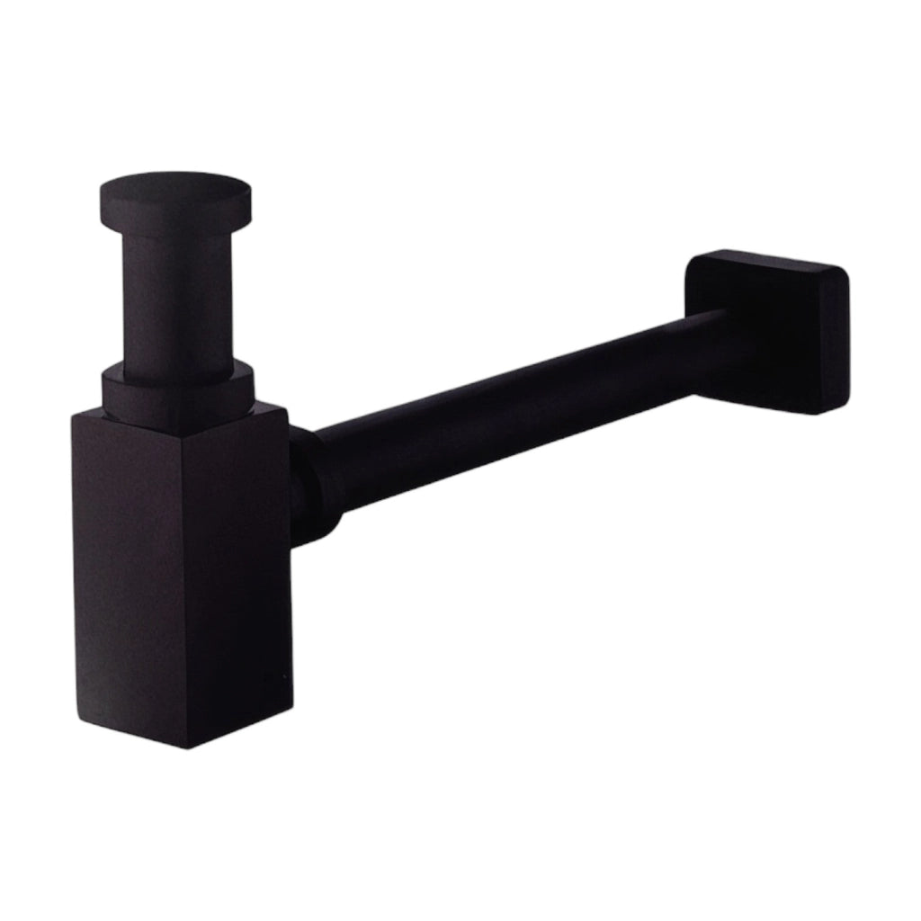 Sifone lavabo quadrato nero opaco
