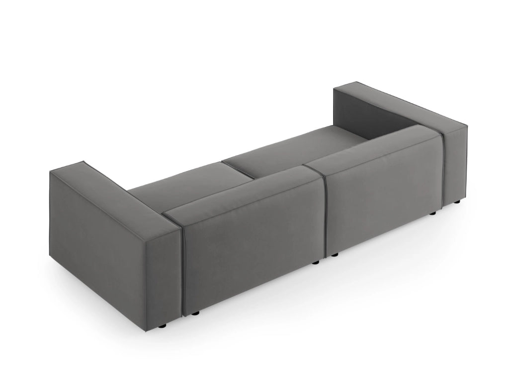 Cosmopolitan Design - Divano "Arendal" 4 posti in velluto cemento 