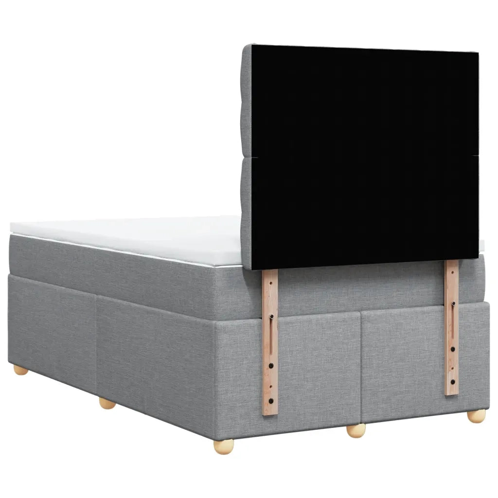 Giroletto a Molle con Materasso Grigio Chiaro 120x190cm Tessuto